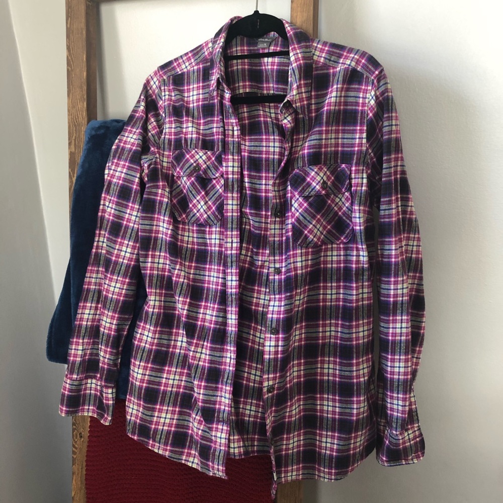 Eddie Bauer Pink Plaid Flannel
